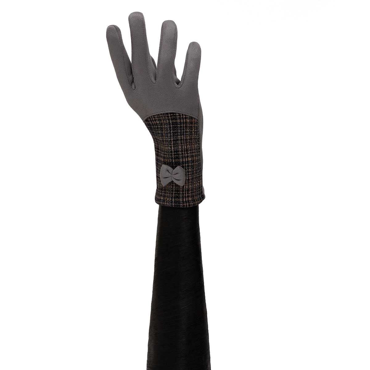 Trezo Women&#39;s Plaid Gloves with Bow X8084