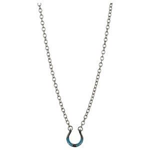 Trenditions Justin Necklace Lucky Horseshoe W/Turquoise Enamel 23020NJ1