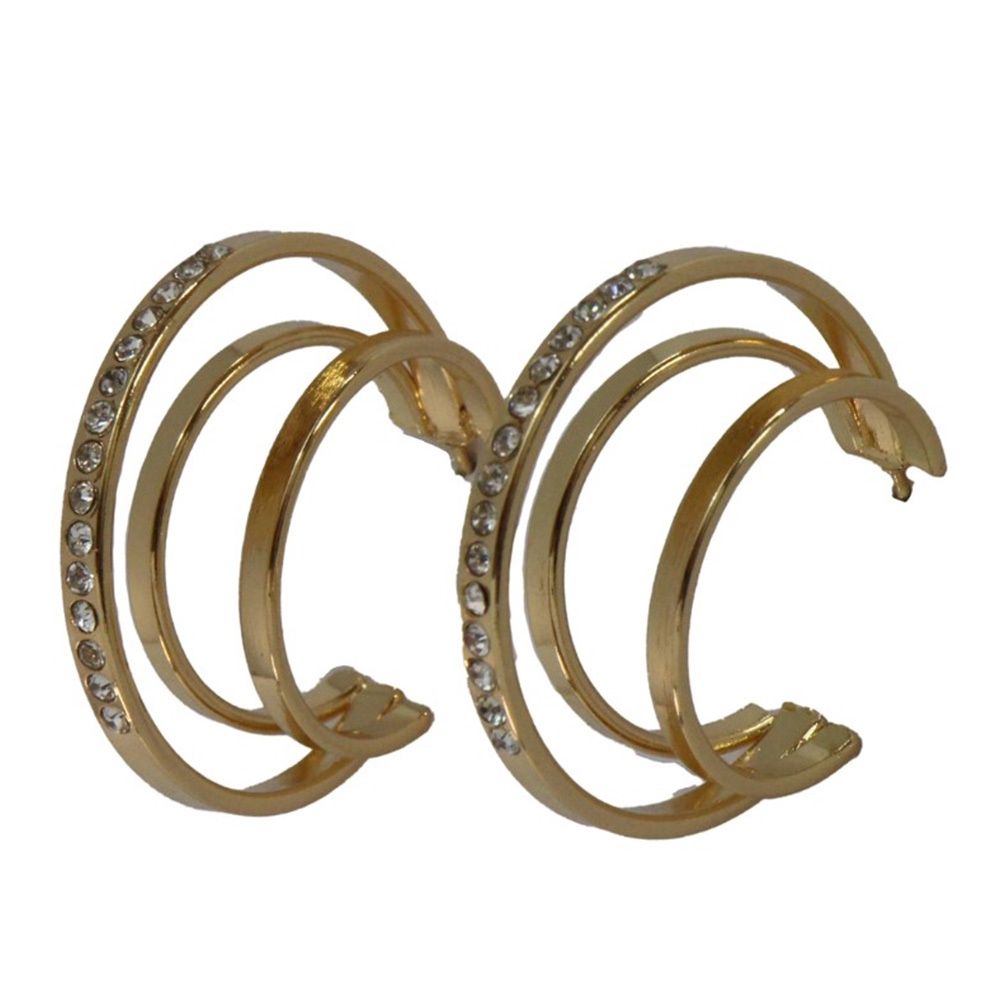 West &amp; Co 1&quot;Gold and Rhinestone Multi Hoop Earing E984G