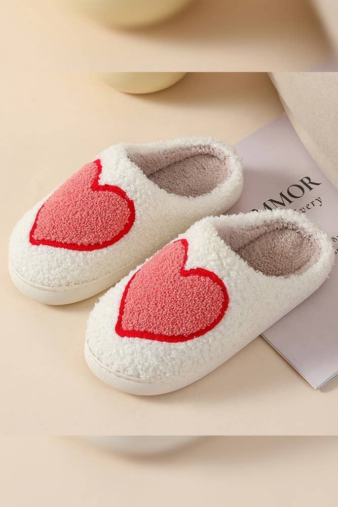 Valentine Heart Fleece Warm Slippers ZK655