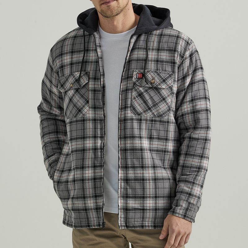 Wrangler Riggs Grey Flannel Hooded Jacket 112330053