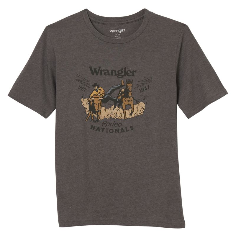 Wrangler Boy&#39;s Buckle Graphic T-Shirt in Midnight Navy Heather 112344154