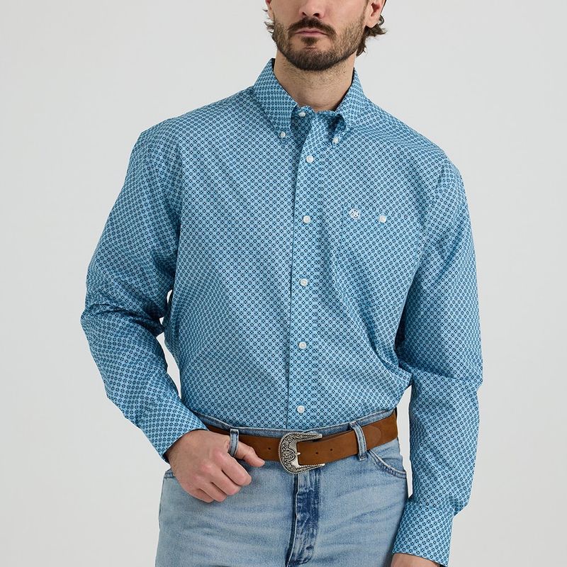 Wrangler Men's Classic Long Sleeve Blue 112344263