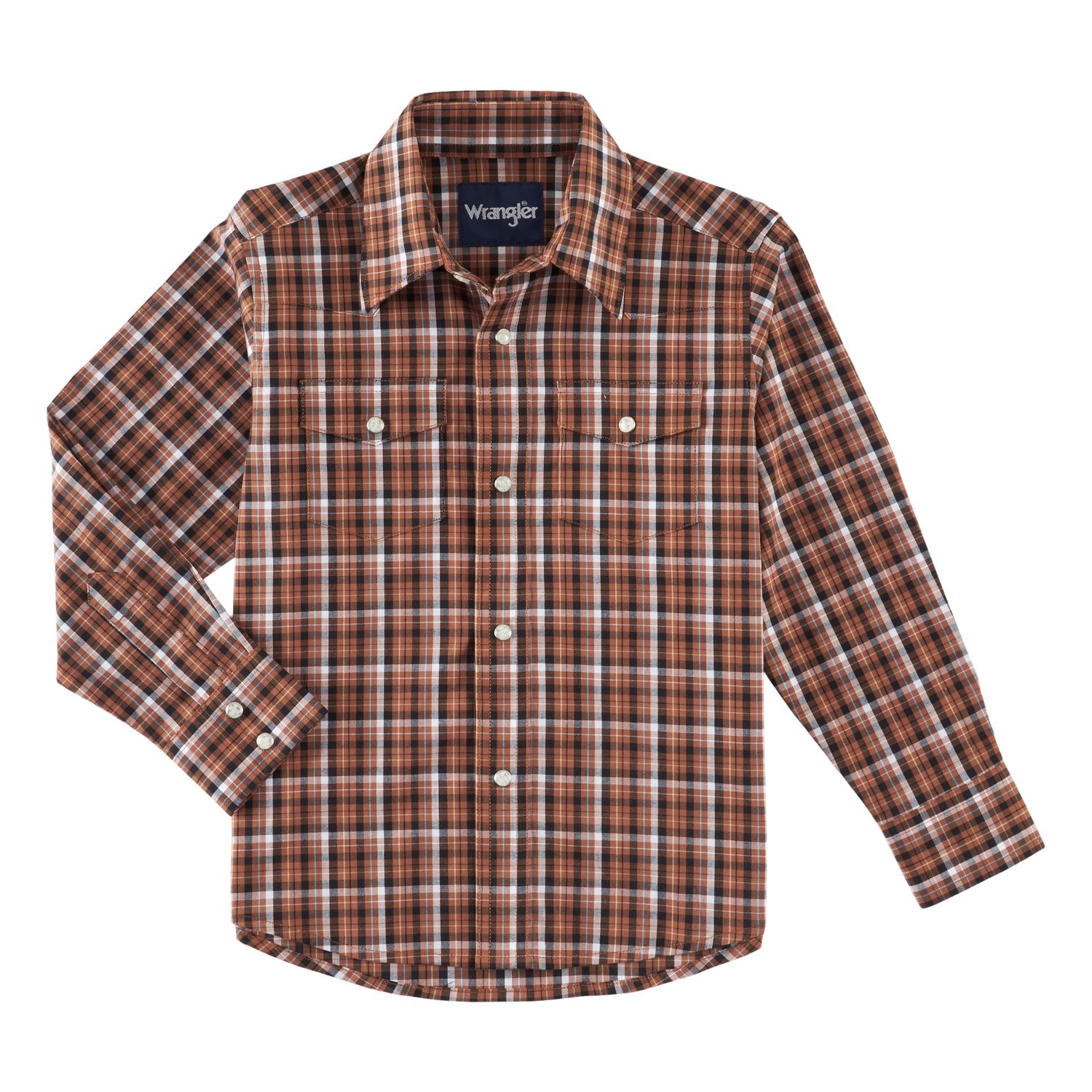 Wrangler Boy&#39;s Wrinkle Resist Long Sleeve Shirt