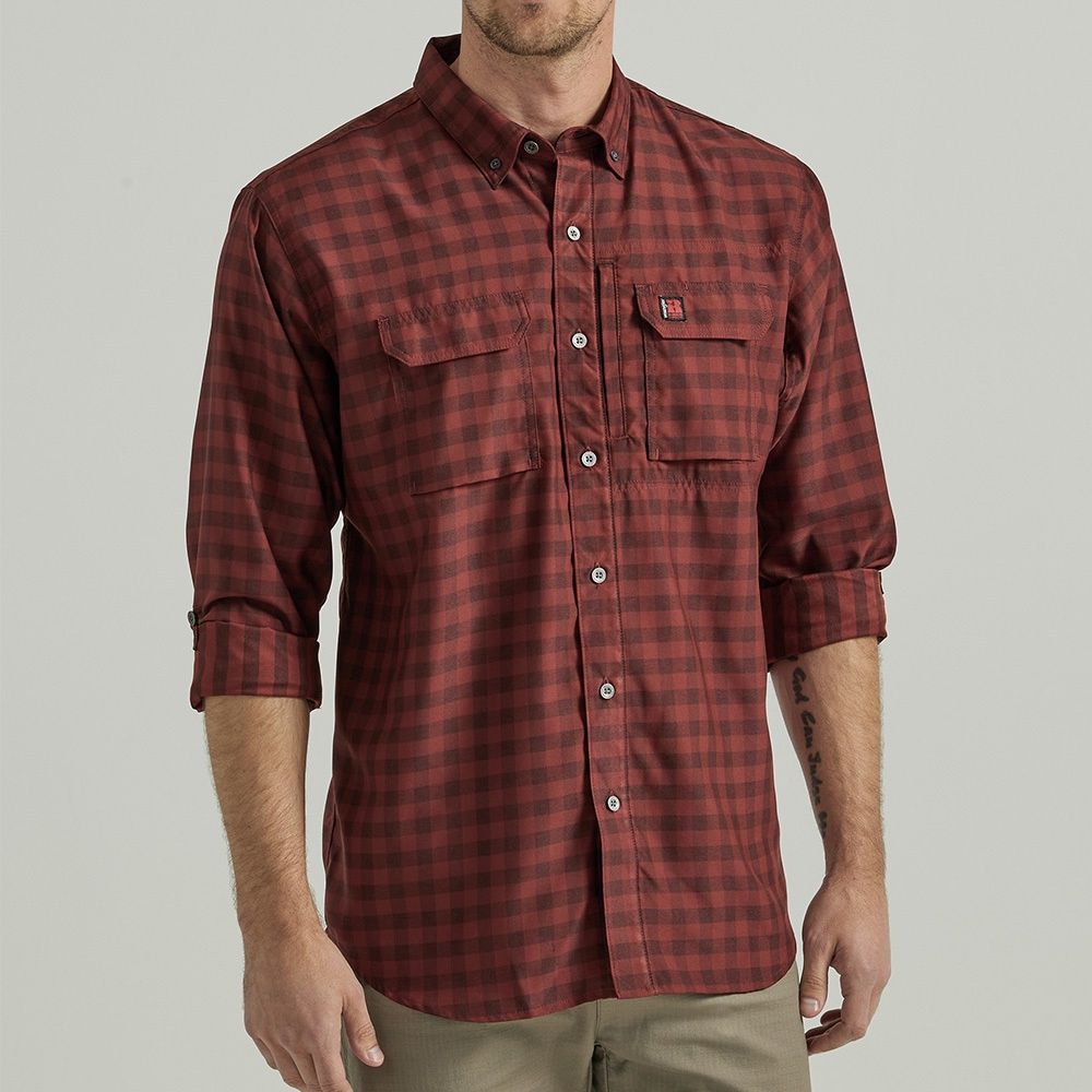 Wrangler Riggs Men&#39;s Red Technical Work Shirt 112333605