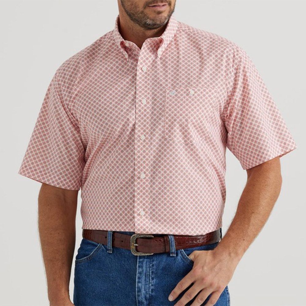 Wrangler Men&#39;s Classic Fit Orange Shirt - 112346076