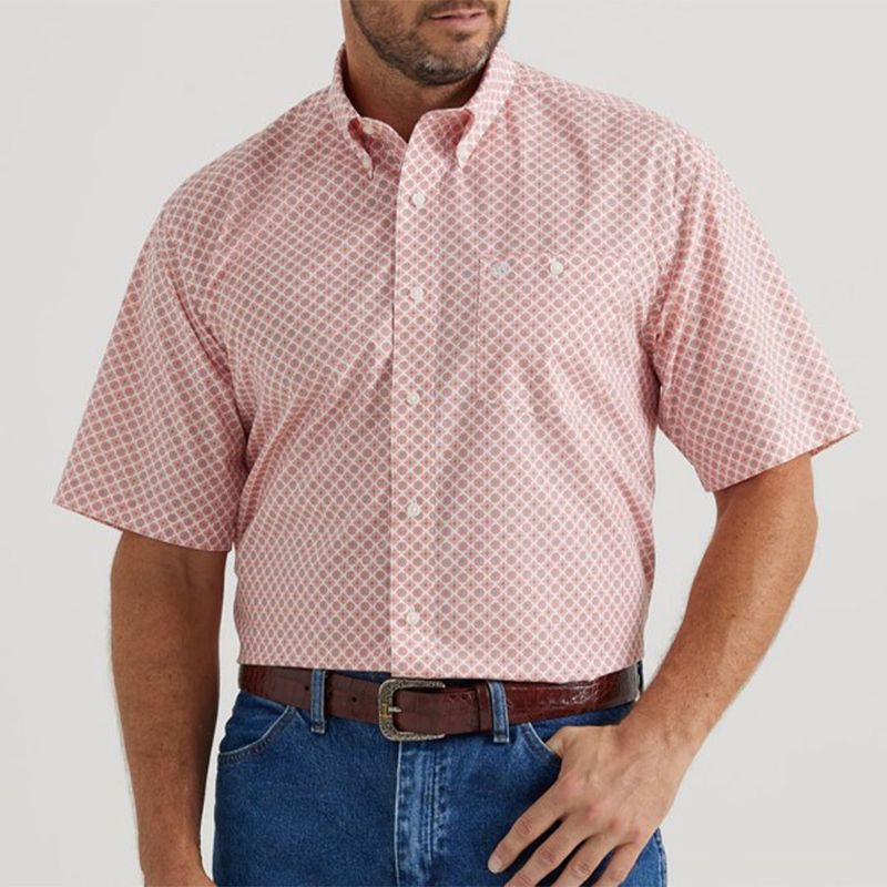 Wrangler Men's Classic Fit Orange Shirt - 112346076