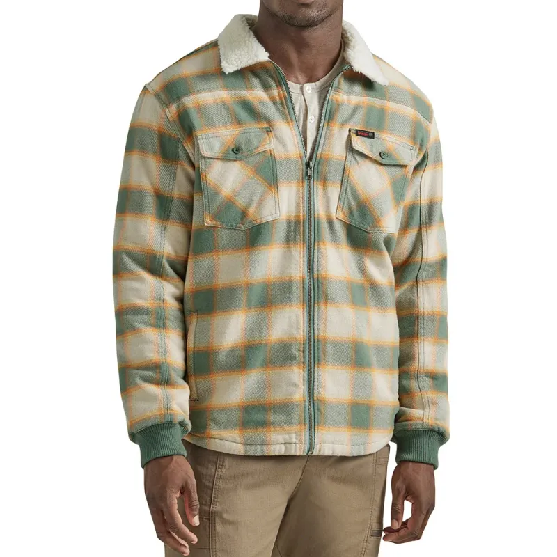 ATG By Wrangler Men&#39;s Sherpa Lined Flannel Shirt Jacket in Cactus