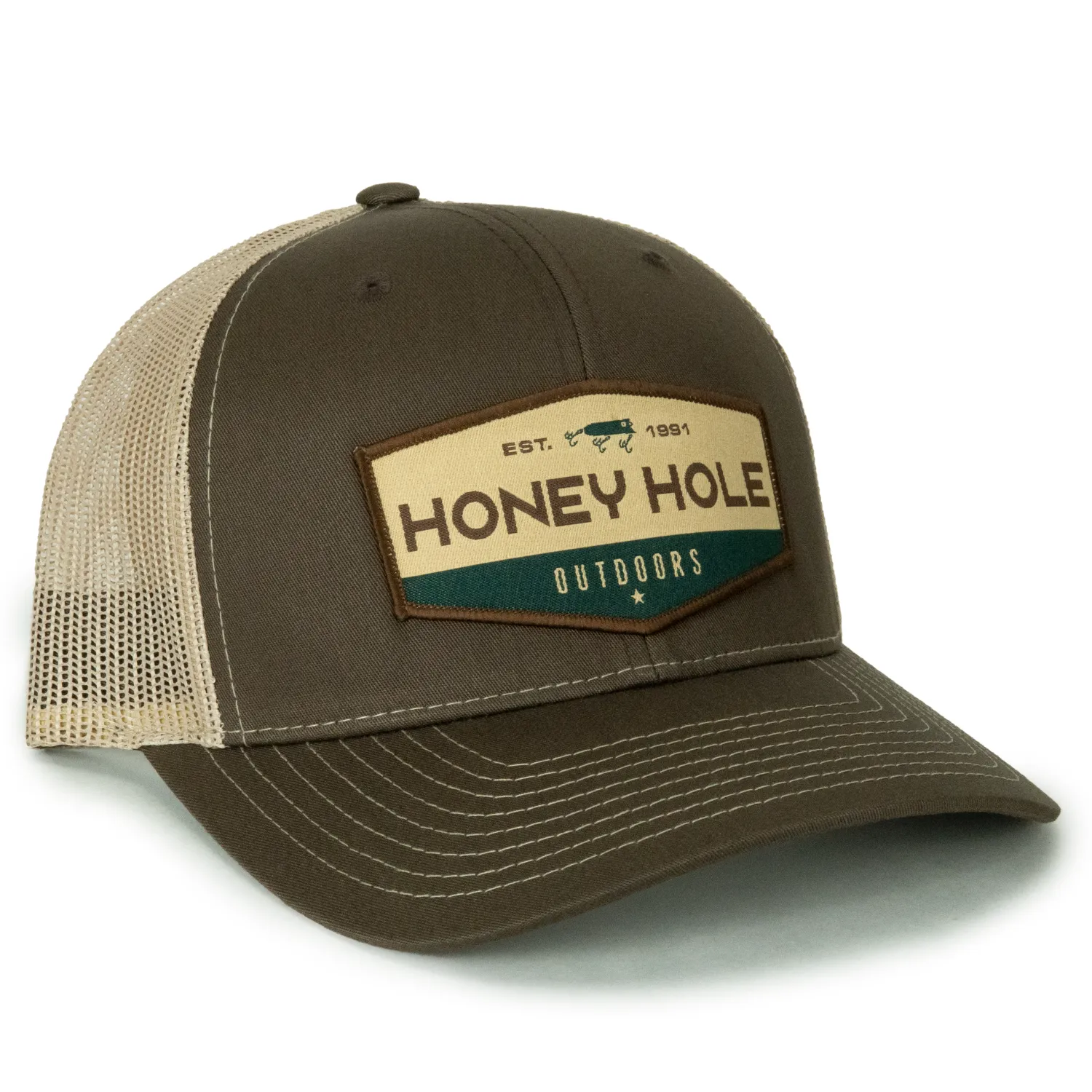 Honey Hole Snapback - Brown OG Hex - Brown/Khaki