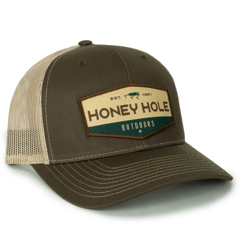 Honey Hole Snapback - Brown OG Hex - Brown/Khaki