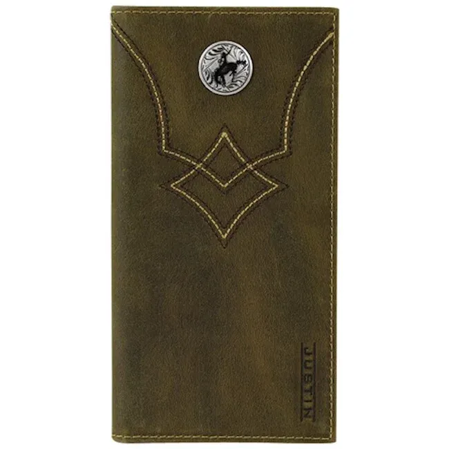 Justin Rodeo Wallet Dark Brown W/Stitch Yoke 22054757W2
