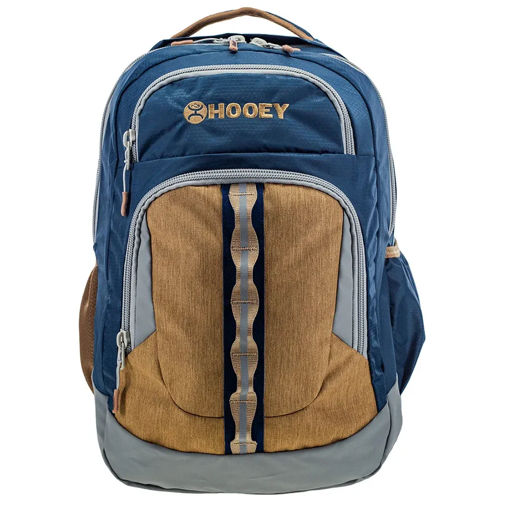 Hooey Ox Backpack Navy Body W/Tan Pocket &amp; Navy/Tan Accents BP064NVTN