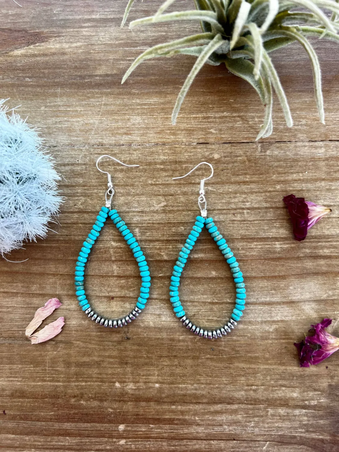 Magnesite turquoise teardrop earrings