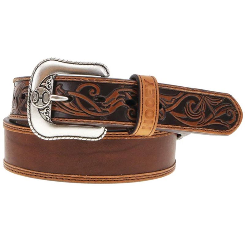 Hooey Ranchero Classic Hooey Belt Natural/Brown Accent Edge HMBLT029