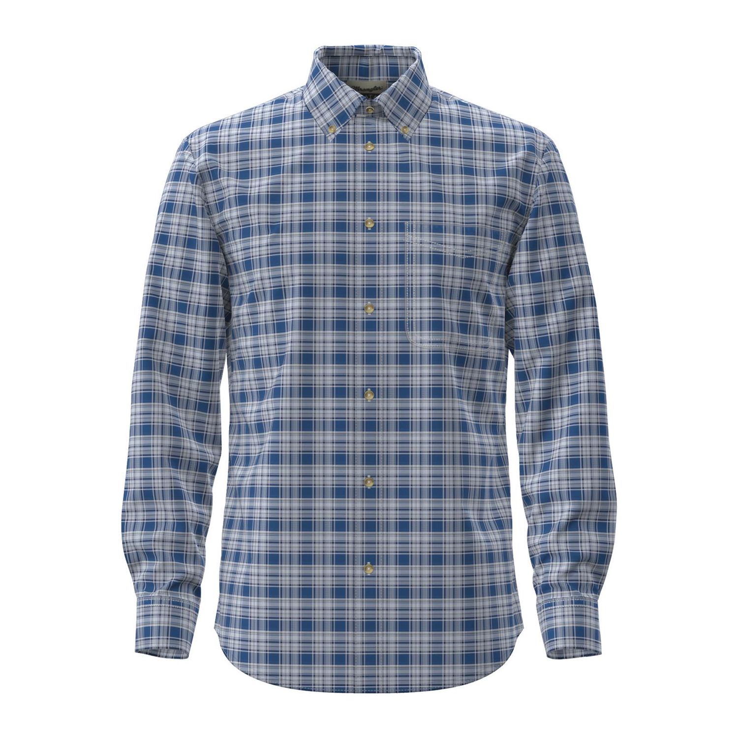 Wrangler Riata Men&#39;s Long Sleeve Classic Fit Shirt, Size: Medium, Color: Blue