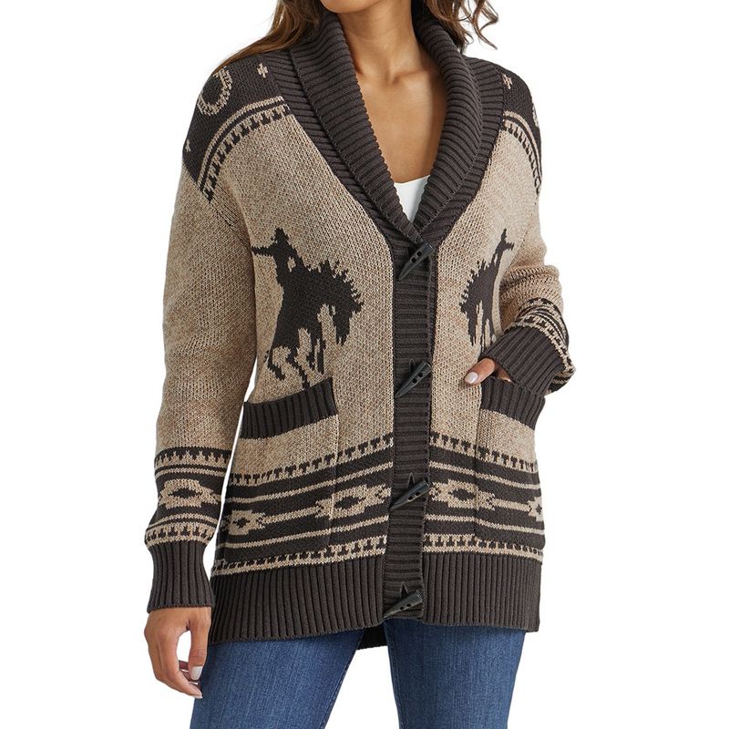 Wrangler Women&#39;s Retro Desert Cardigan in Chocolate