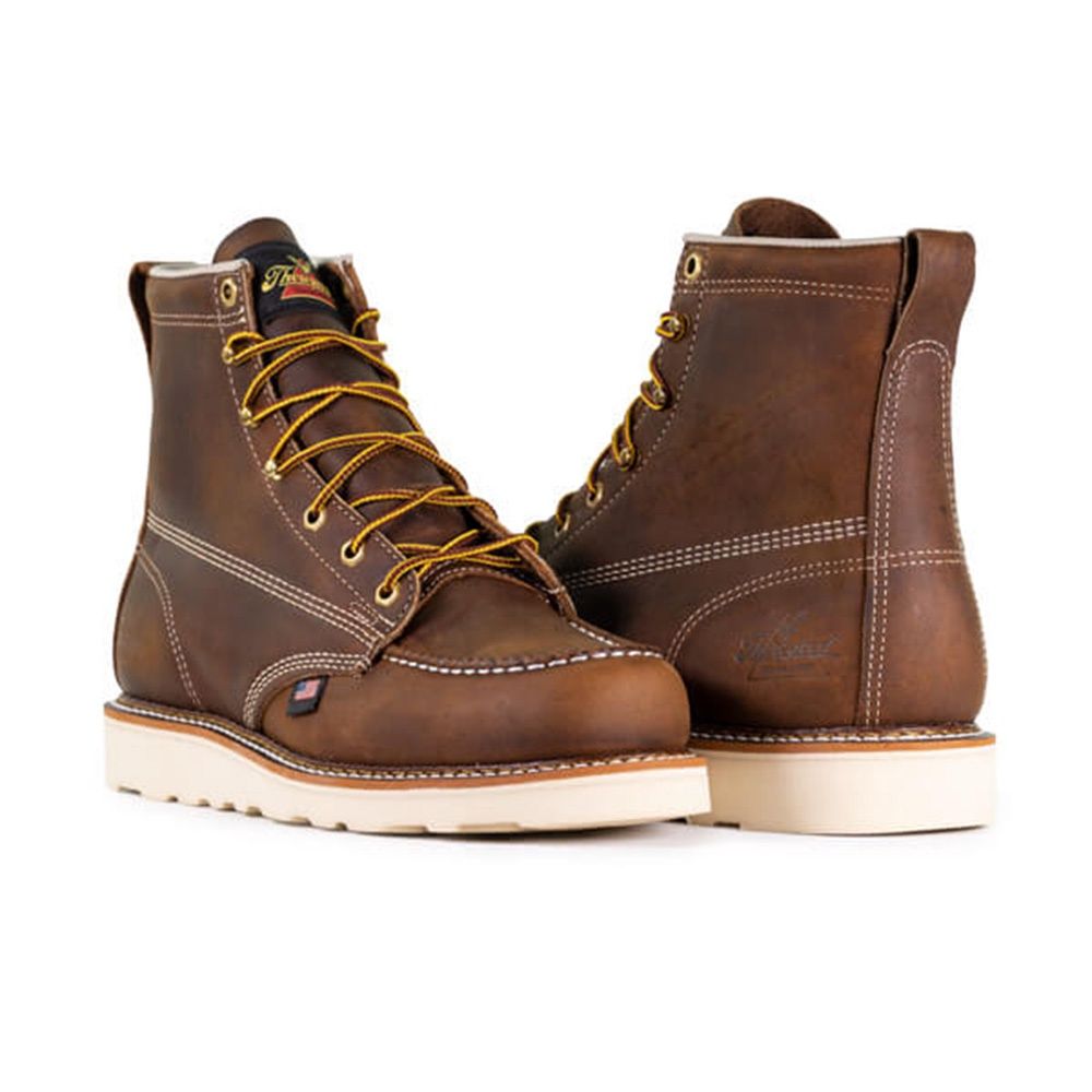 Thorogood American Heritage 6&quot; Trail Crazy Horse Moc Toe Maxwear Wedge 814-4203, Size: 8D