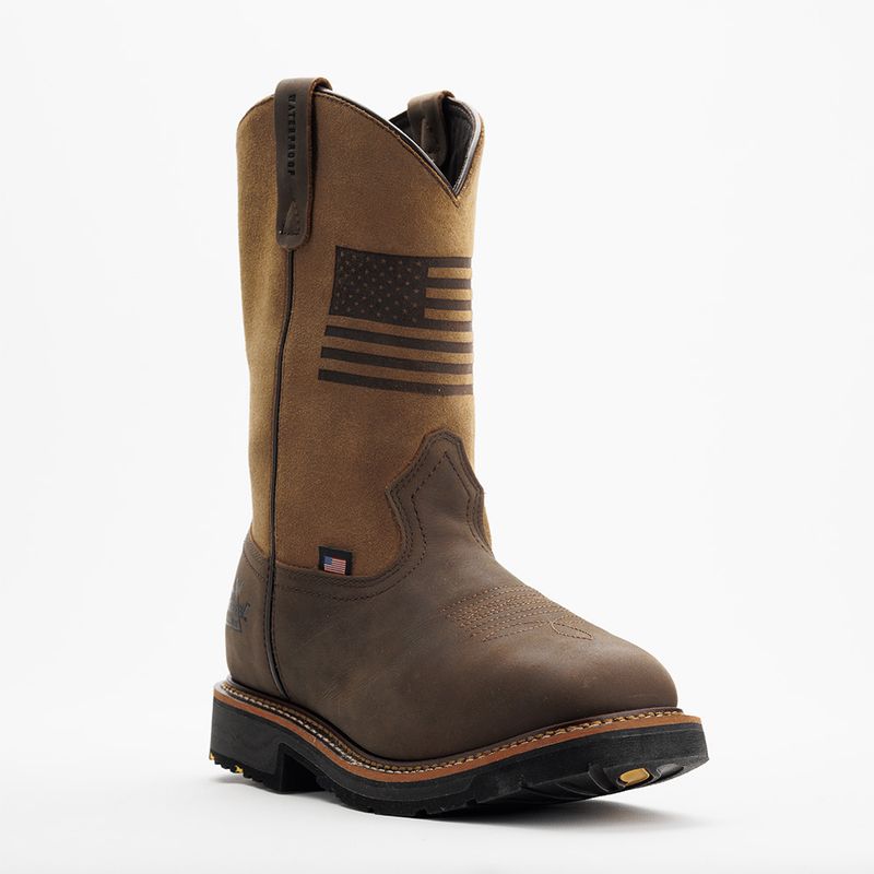 Thorogood Western Work Waterproof Crazy Horse/Tan Sq Toe