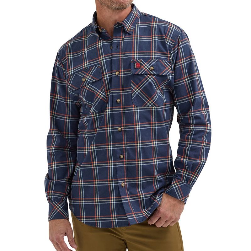 Wrangler Men's Riggs Workwear Blue Plaid Work Shirt 112350131