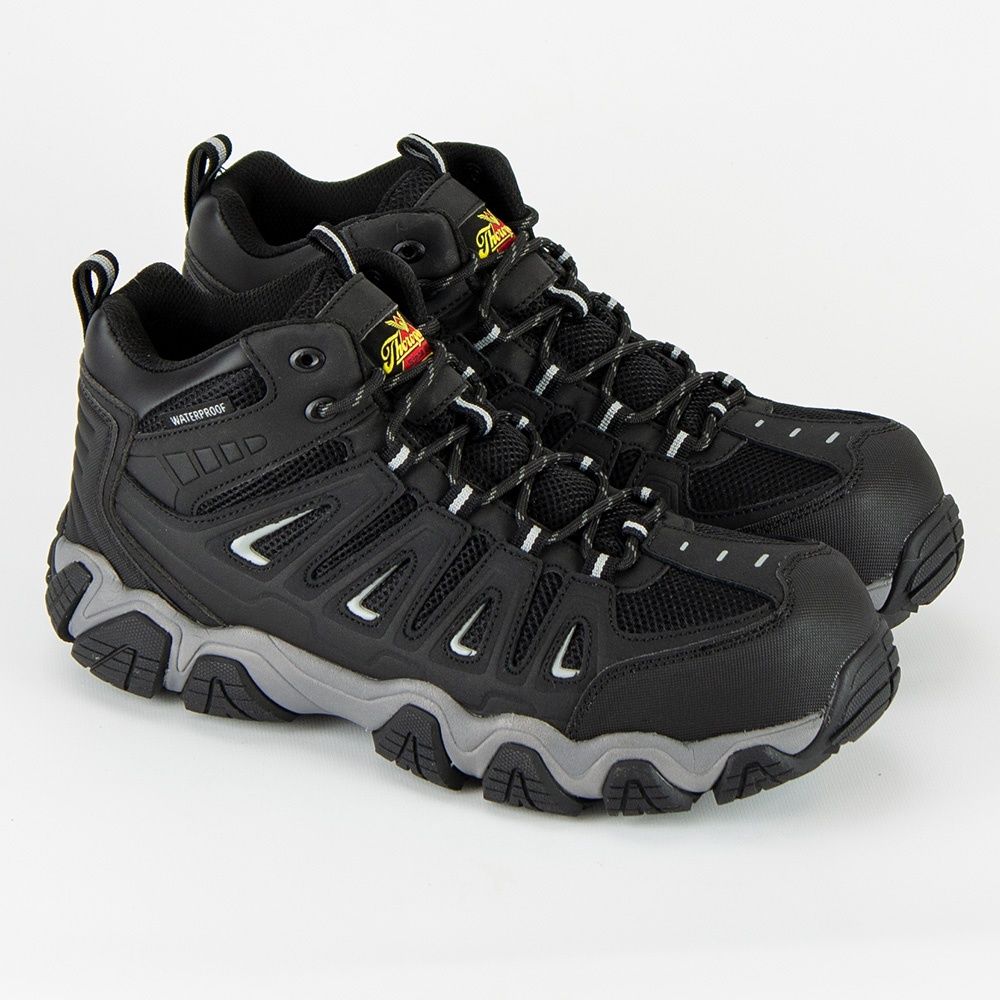 Thorogood Crosstrex Waterproof Mid Cut Safety Toe Hiker, Size: 8D
