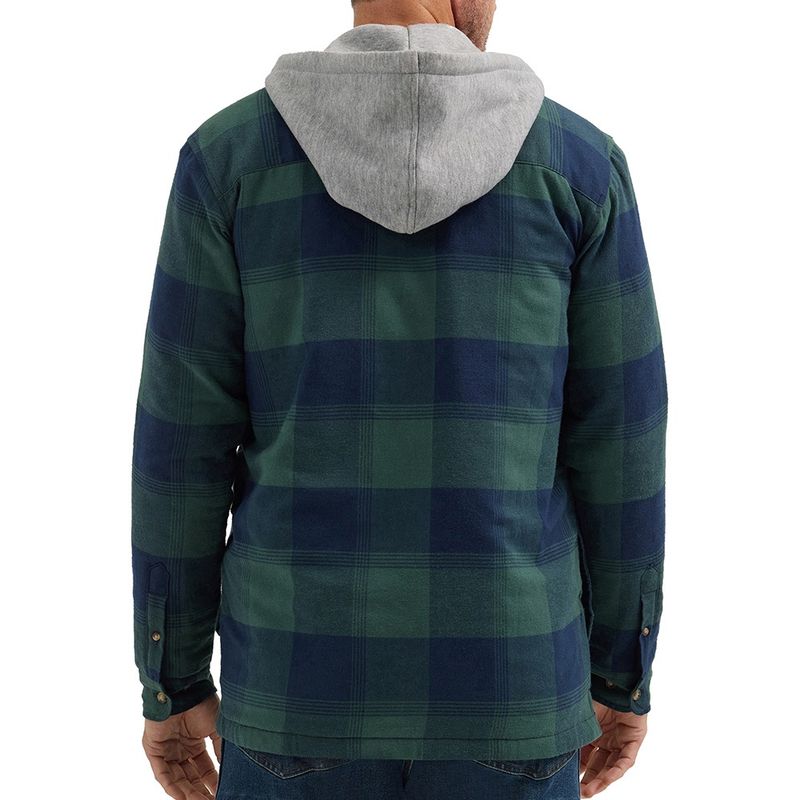 Wrangler Men's Riggs Workwear Flannel Work Jacket Green Plaid