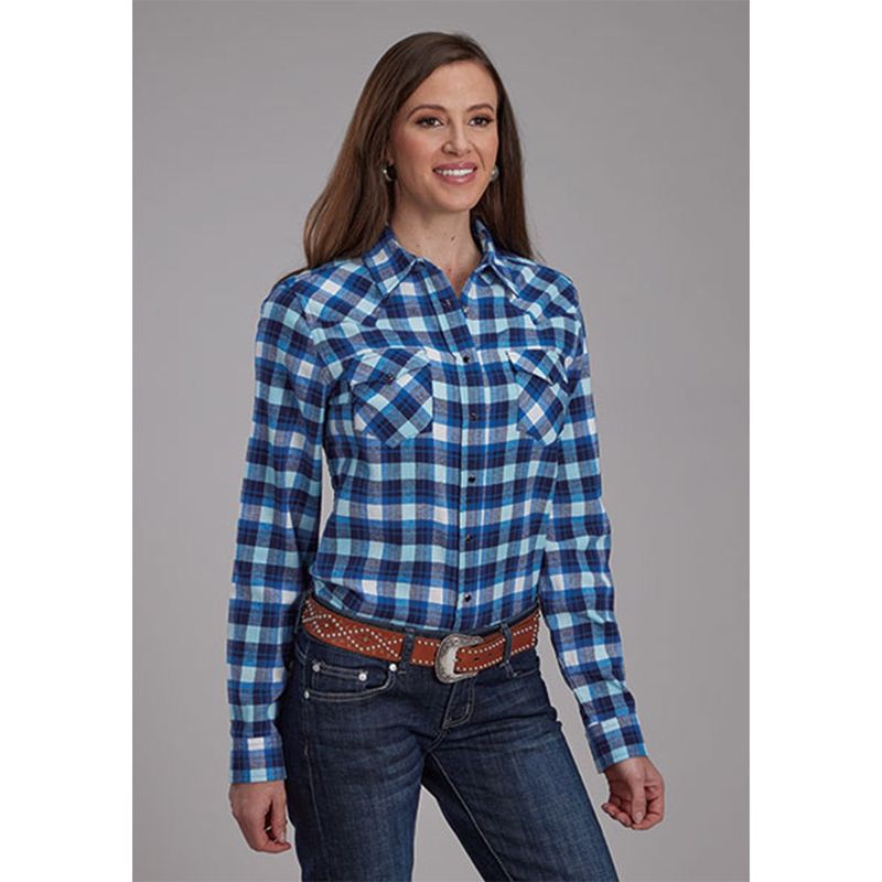 Roper Women&#39;s Flannel Blue Shirt