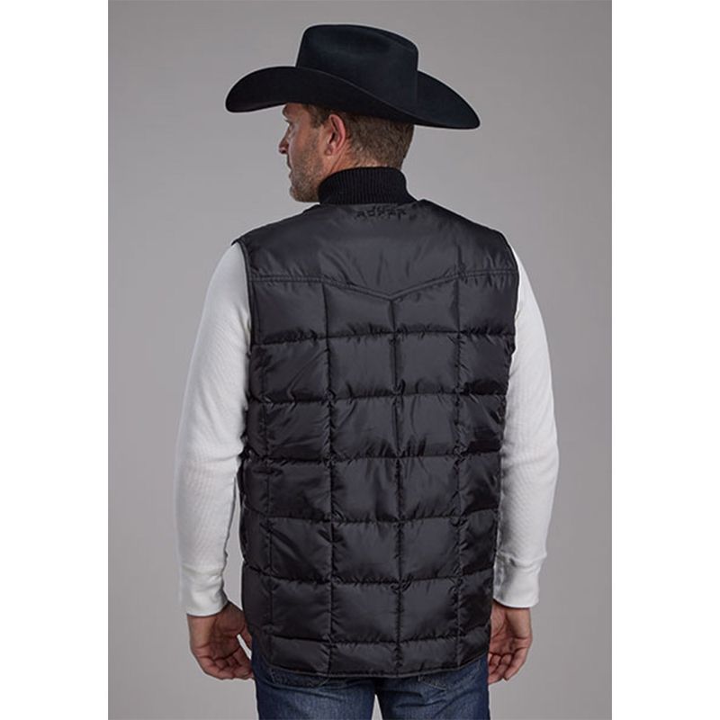 Roper Men's Black Poly Vest 0600