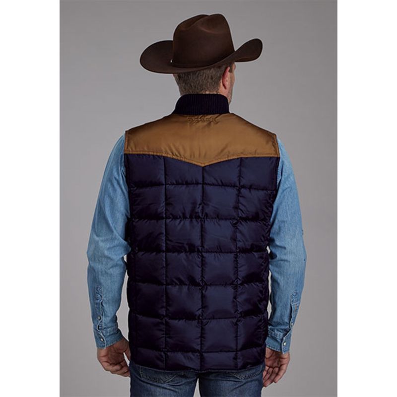 Roper Men's Blue Poly Vest 0537
