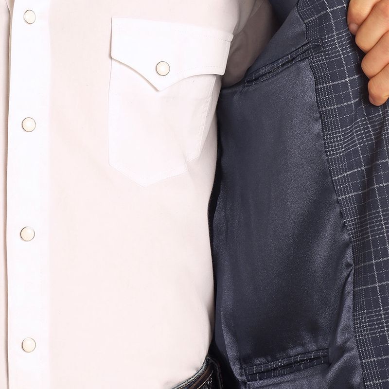 Rock &amp; Roll Denim Plaid Indigo Blazer