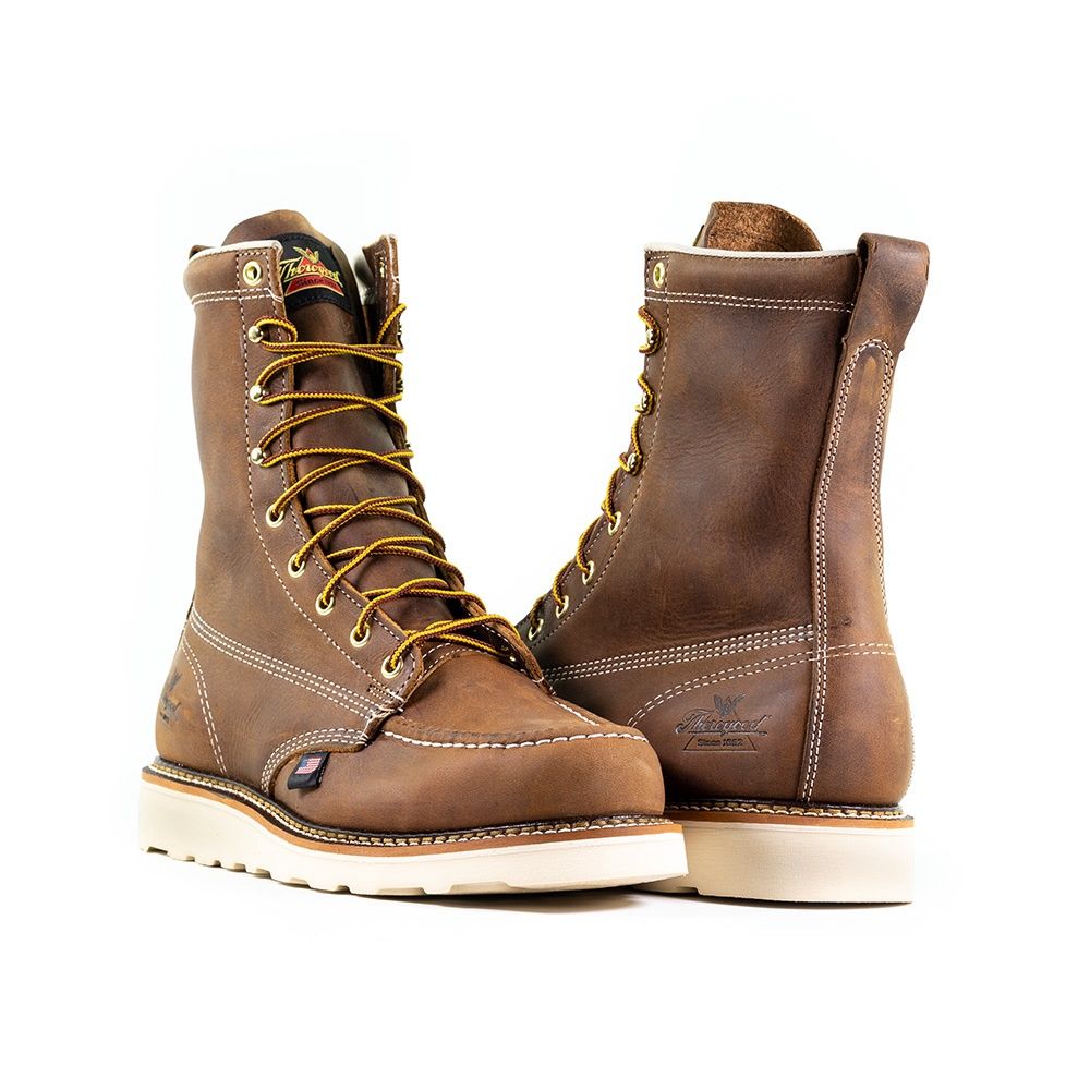 Thorogood American Heritage 8&quot; Trail Crazy Horse Moc Toe Maxwear Wedge 814-4178, Size: 8D