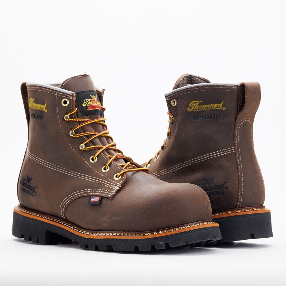 Thorogood Men&#39;s American Legacy Series Waterproof 6&quot; Crazy Horse Nano Toe 804-4148, Size: 7.5D