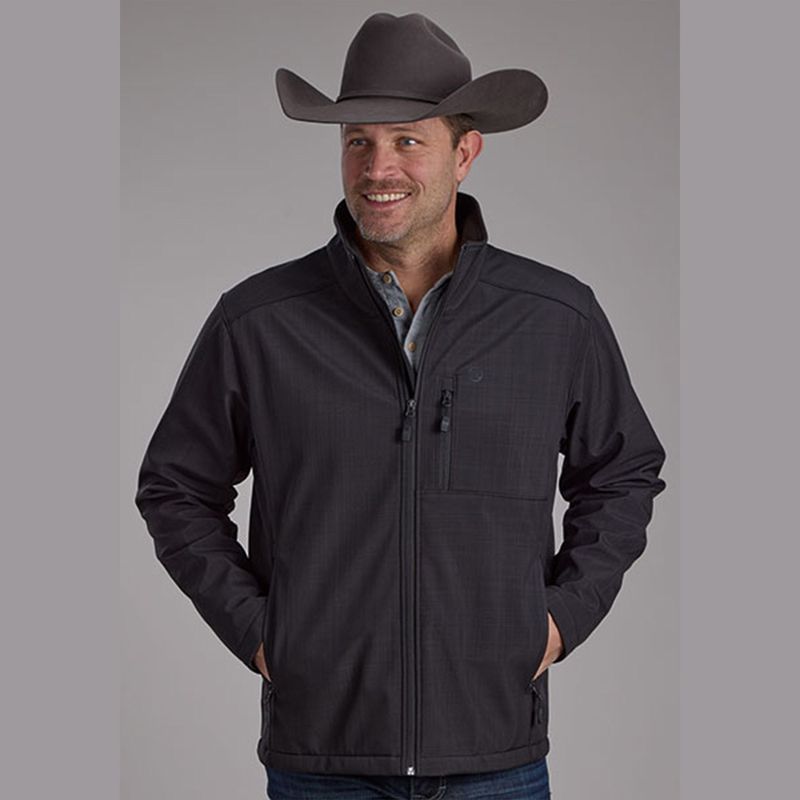 Roper Men&#39;s Charcoal Heather Technical Soft Shell Jacket