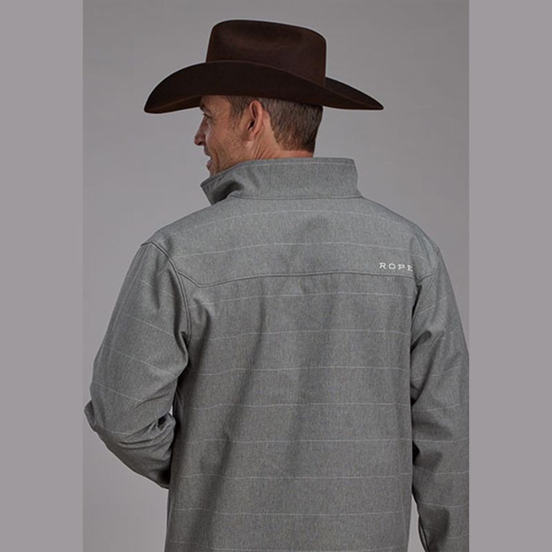 Roper Men's Taupe Stripe Technical Soft Shell Jacket