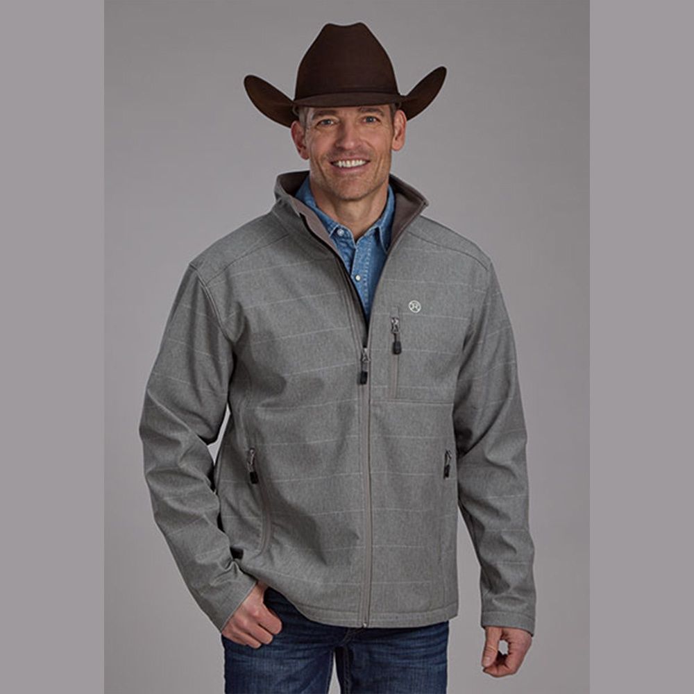 Roper Men&#39;s Taupe Stripe Technical Soft Shell Jacket, Size: Medium