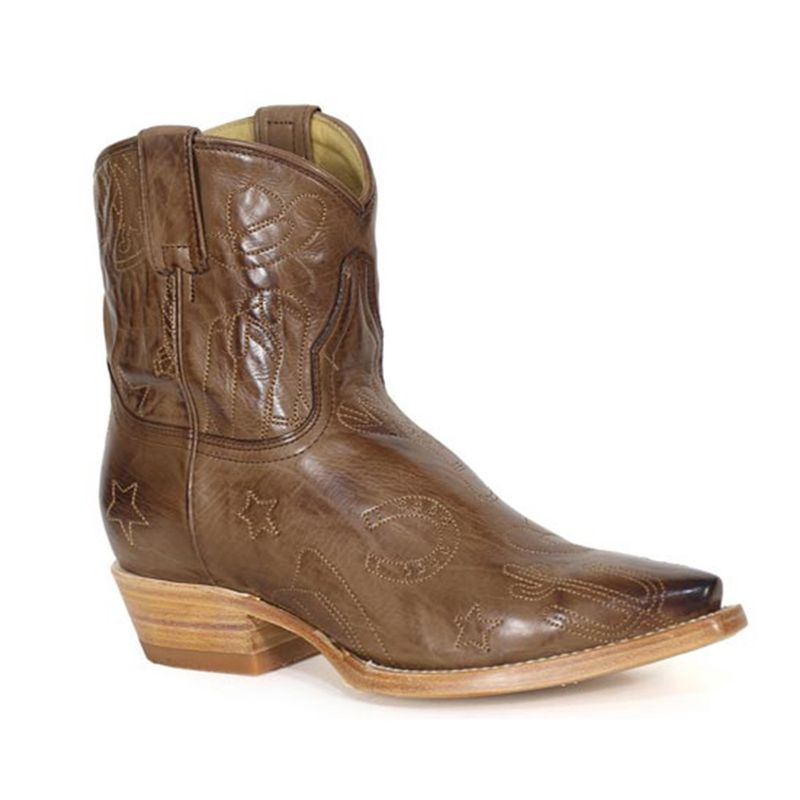Stetson Women&#39;s Dolly Brown Calf Embroidery Boot