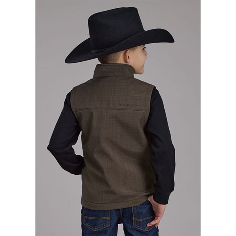 Roper Boy's Chocolate Heather Technical Soft Shell Vest