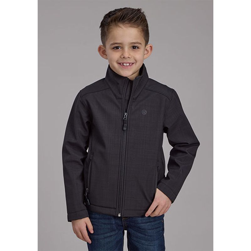 Roper Boy&#39;s Charcoal Heather Technical Soft Shell Jacket