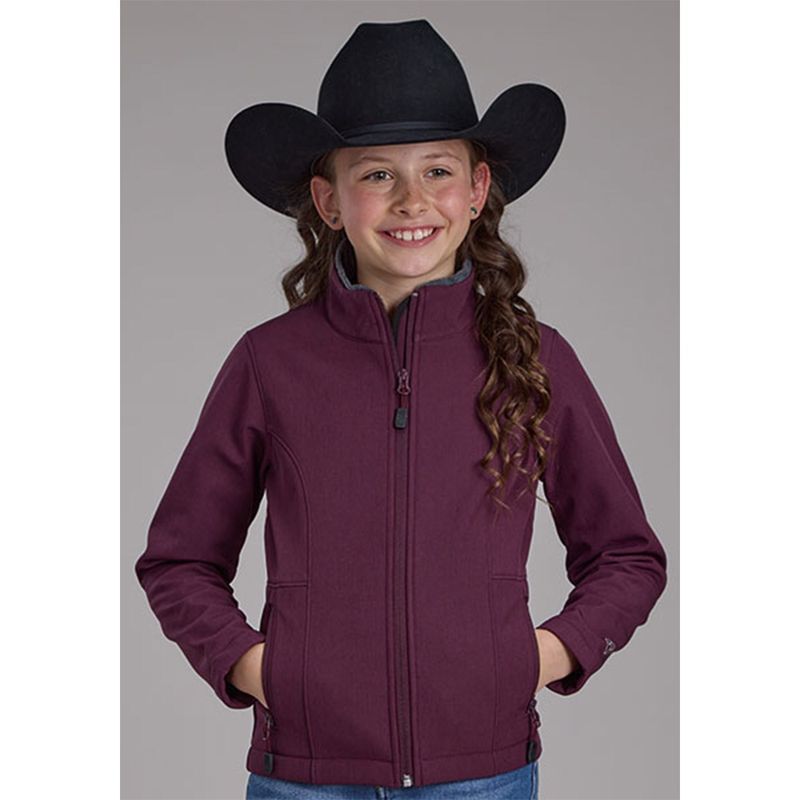 Roper Girl&#39;s Wine Heather Technical Soft Shell Jacket
