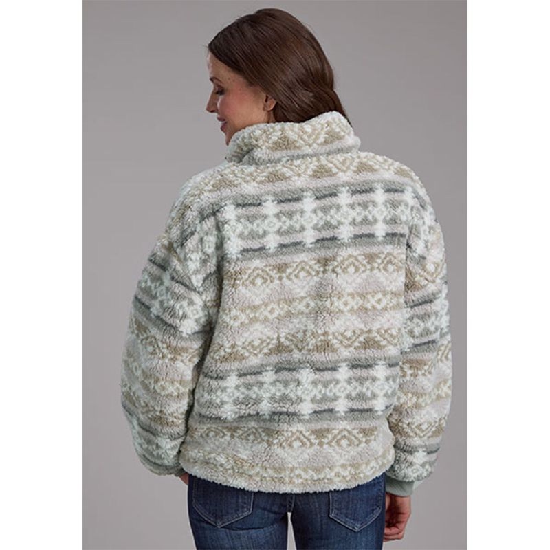 Roper Women's Cropped Grey Polar Fleece Pullover