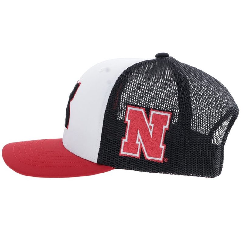 Hooey Nebraska White/Black 6 Panel Truck Cap 7404T-WHBK
