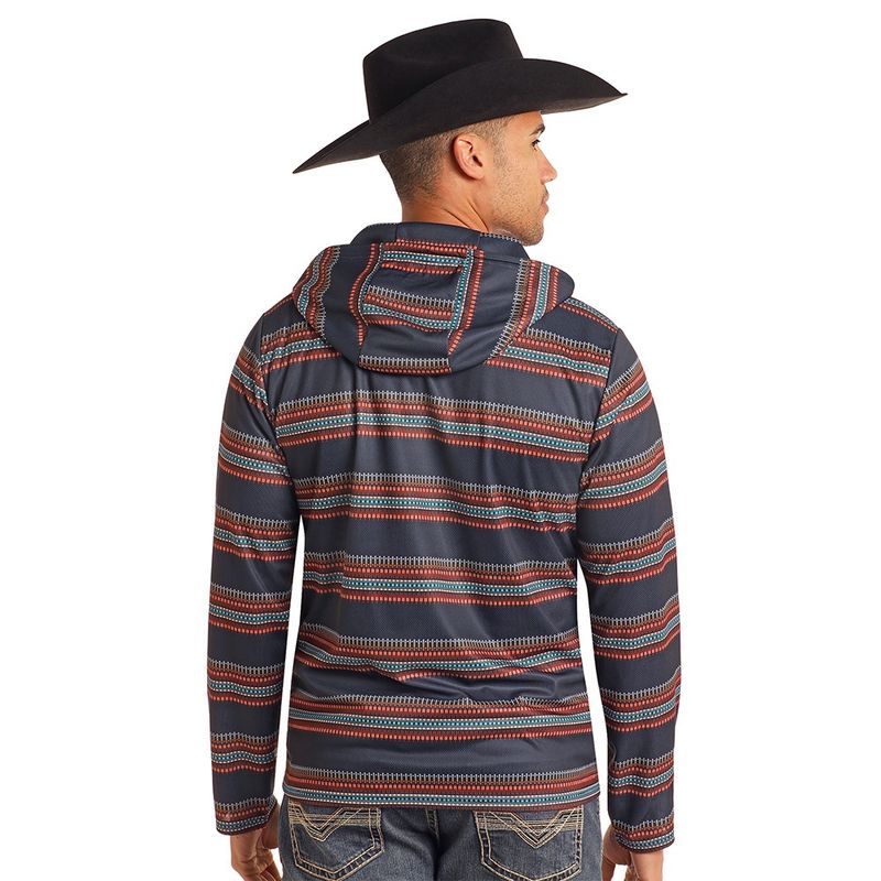 Rock &amp; Roll Denim Men's Performance Stripe Printed Hoodie