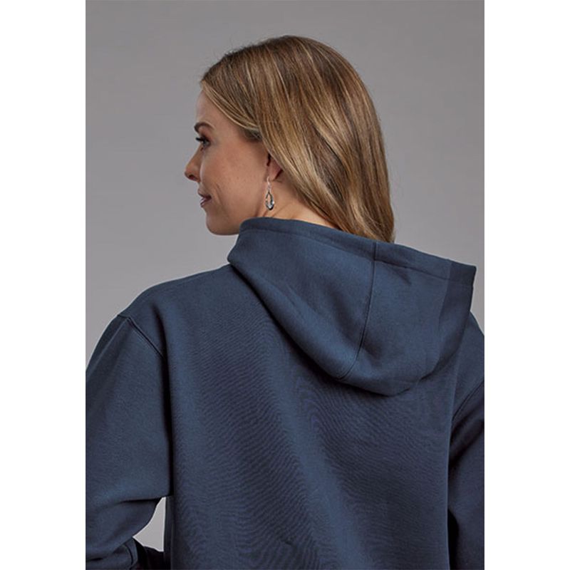 Roper Women's Cotton Poly Navy Blue Pullover Hoodie Sweatshirt