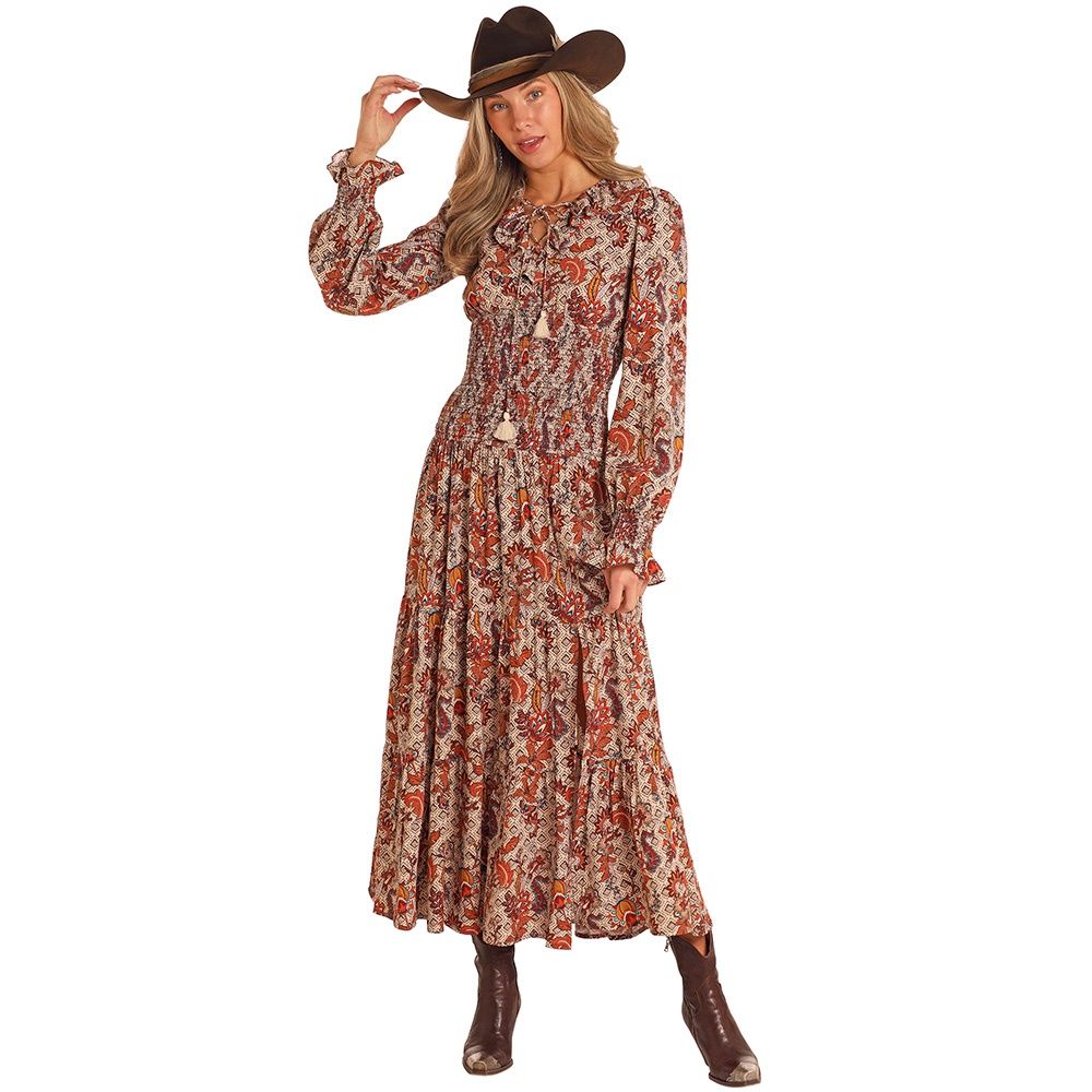 Rock &amp; Roll Denim Women&#39;s Tiered Floral Maxi Dress