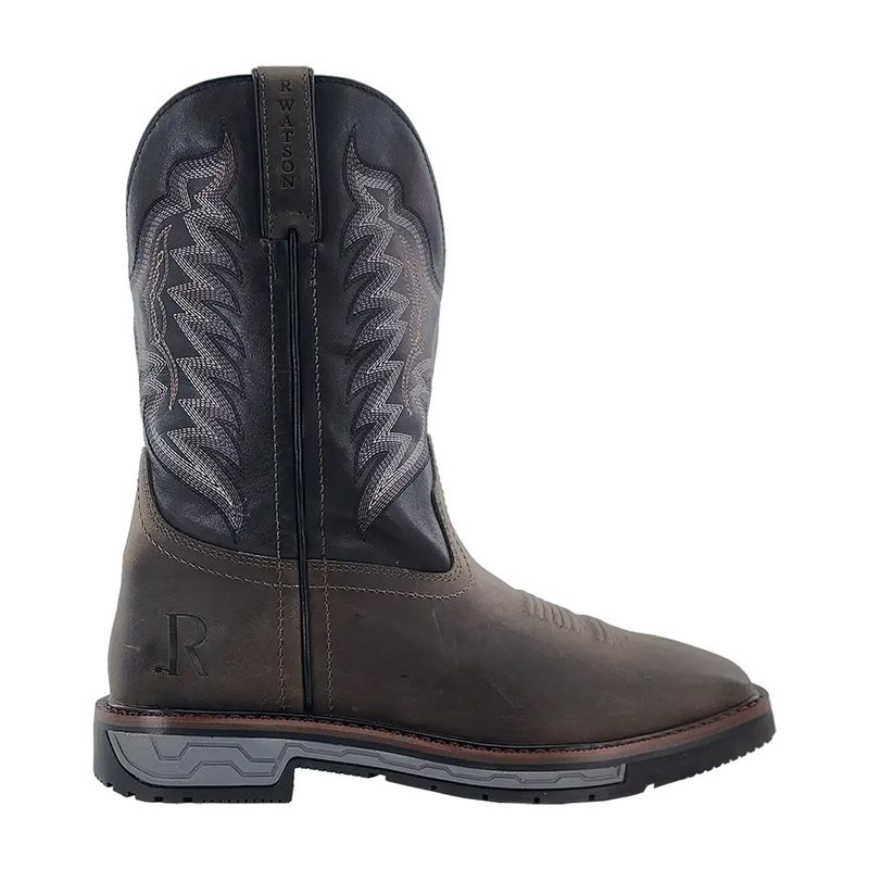 R. Watson Men's Cowhide Wide Square Vintage Steel Work Boots RW1801