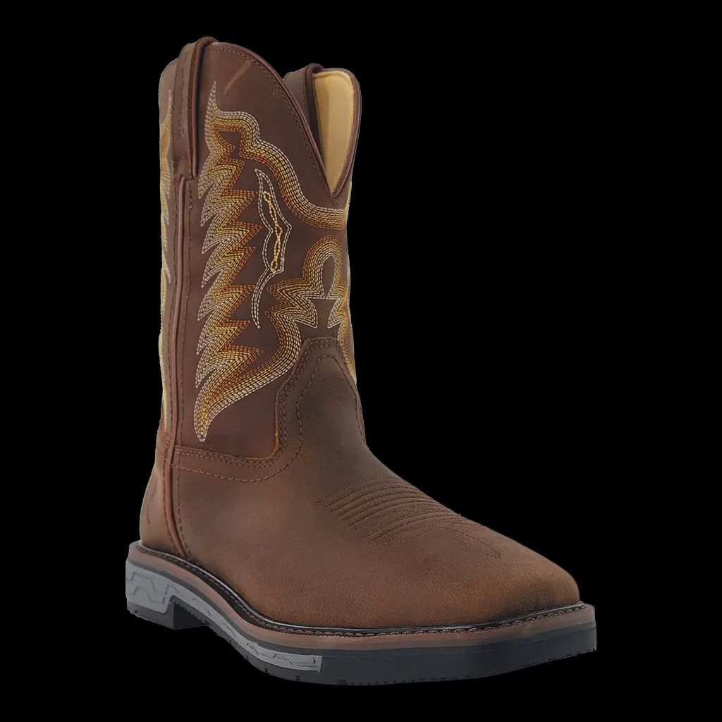 R. Watson Men&#39;s Cowhide Wide Square Crazy Horse Work Boots RW1804