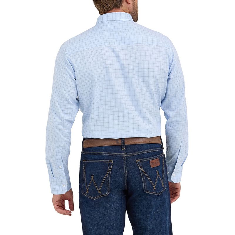 Wrangler Cody Johnson On Pocket Button Down Shirt Blue Squares