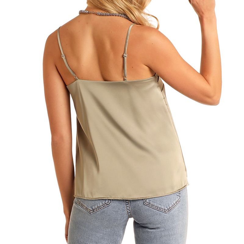 Rock &amp; Roll Denim Women's Jade Mesh Inset Satin Tank