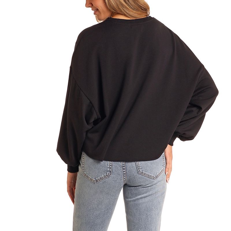 Rock and Roll Denim Women's Black Rhinestone Pullover