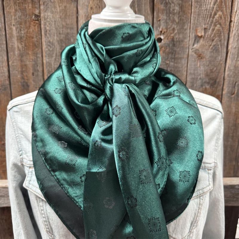 Rodeo Drive 42X42 Emerald Jacquard XL Wild Rag/Scarf