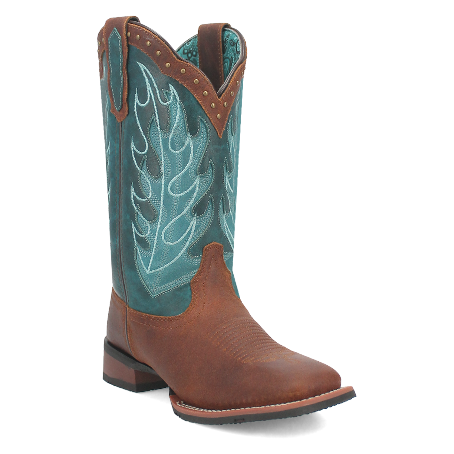 Laredo Women&#39;s Faye Rust Turquoise Leather Boots 3116